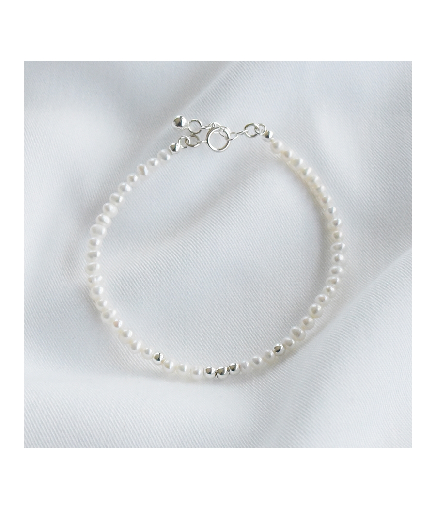 Bracelet perles d'eau douce et argent ISAE