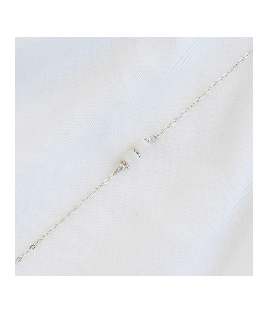 Bracelet chaine fine argent et perles BETTY
