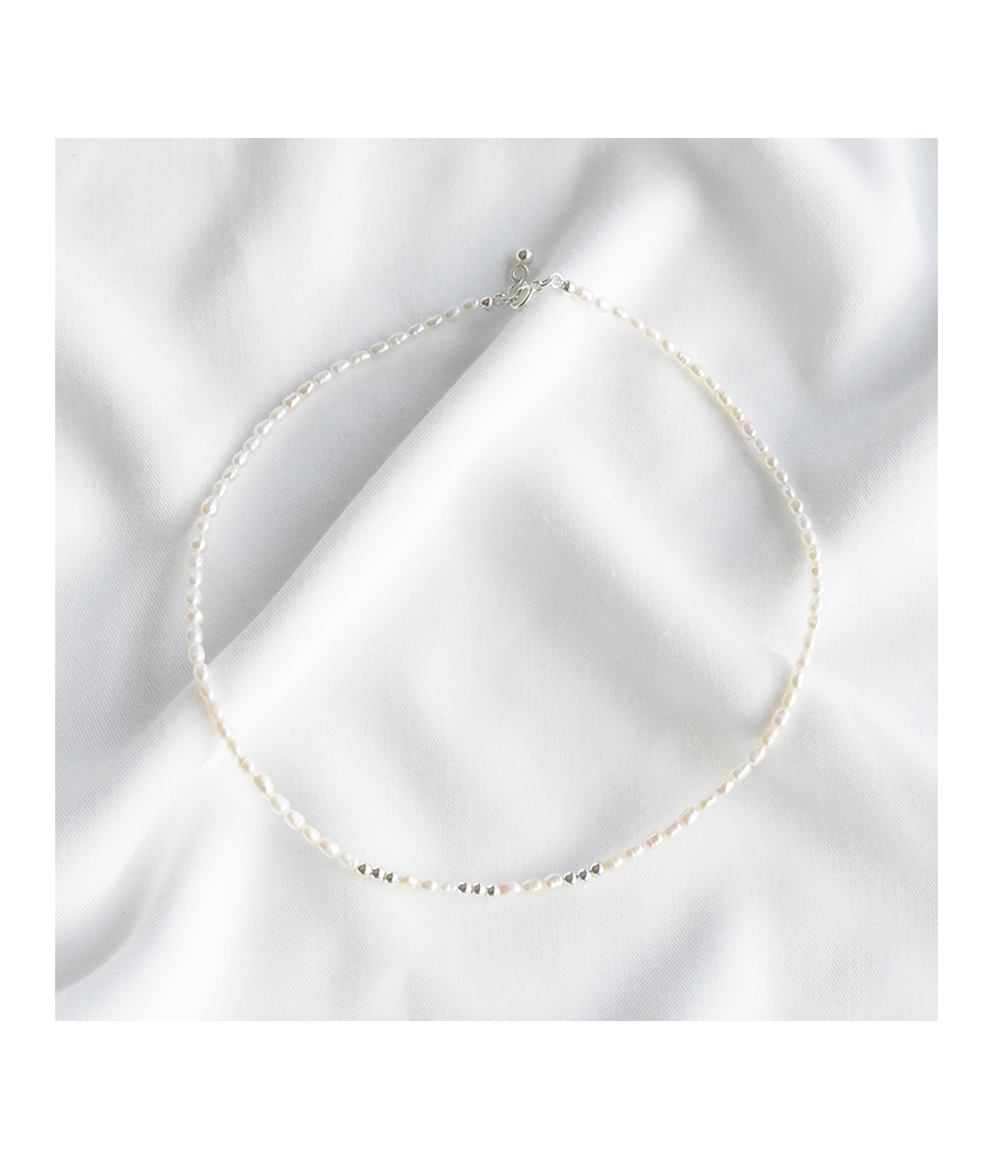 Collier Choker perles d'eau douce et argent ISAE