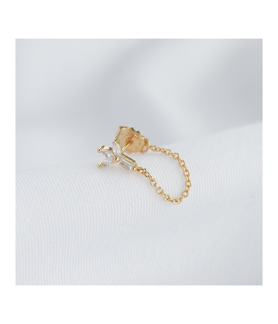 Monoboucle fleur et strass MAYA