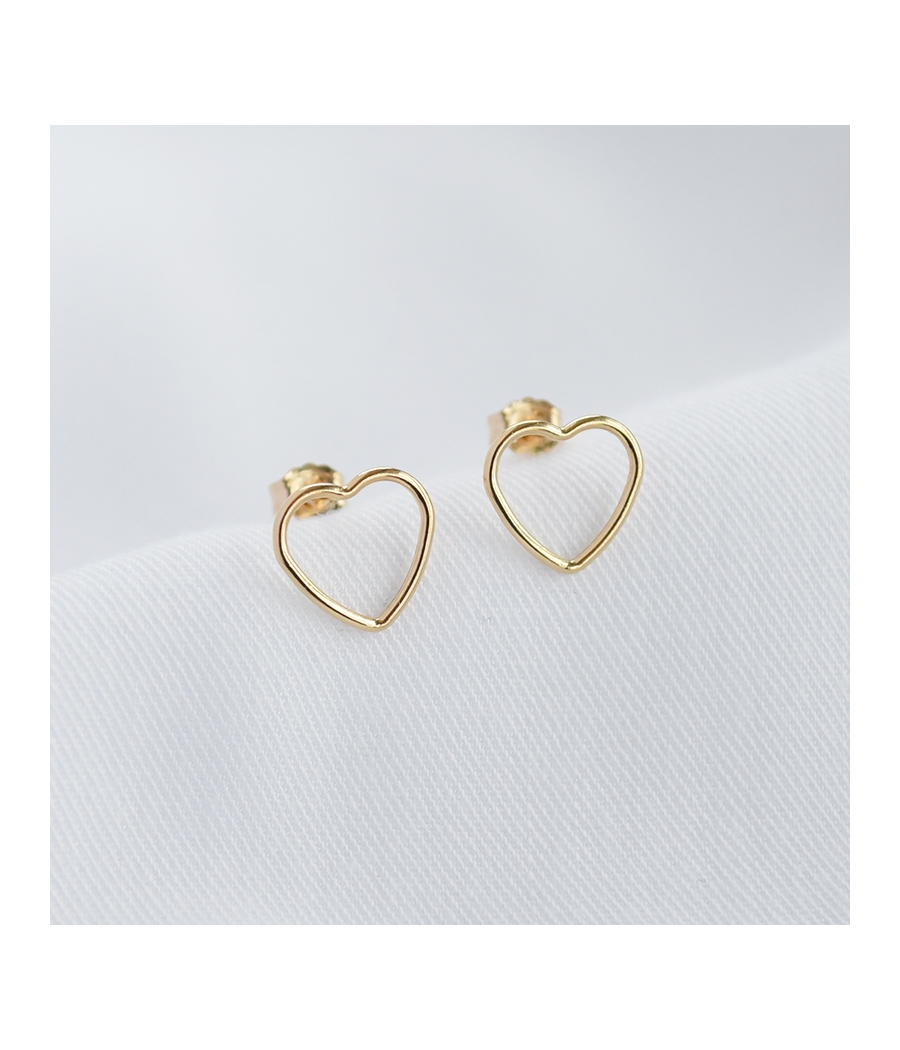 Boucles d'oreilles puce coeur or JULIETTE