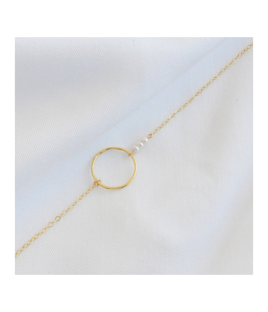 Bracelet chaine anneau fin or ANNA