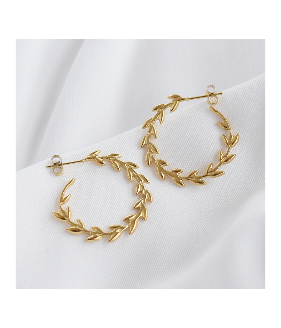 Boucles d'oreilles créoles épi or APOLLINE