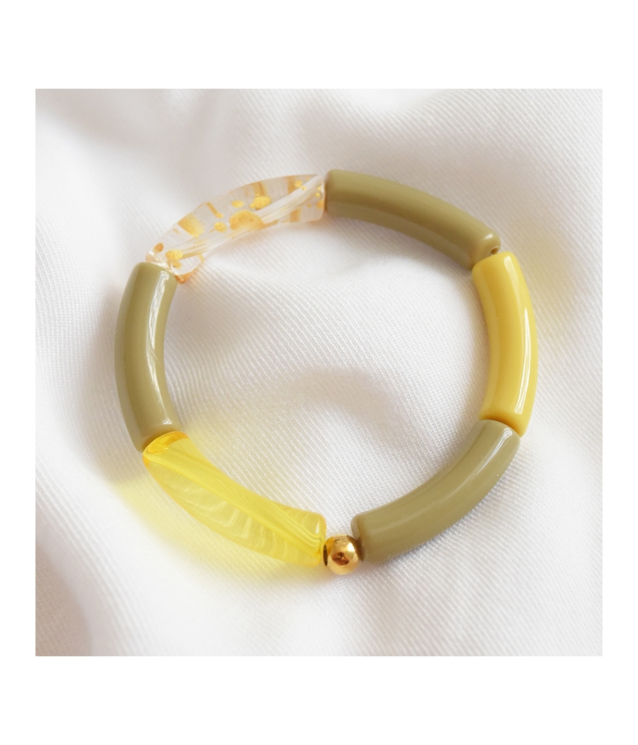 Bracelet perles kaki et...