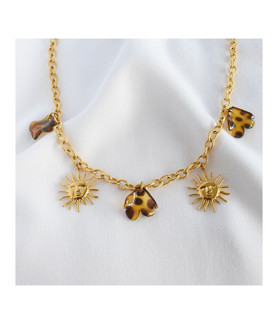 Collier soleil et léopard PAOLA