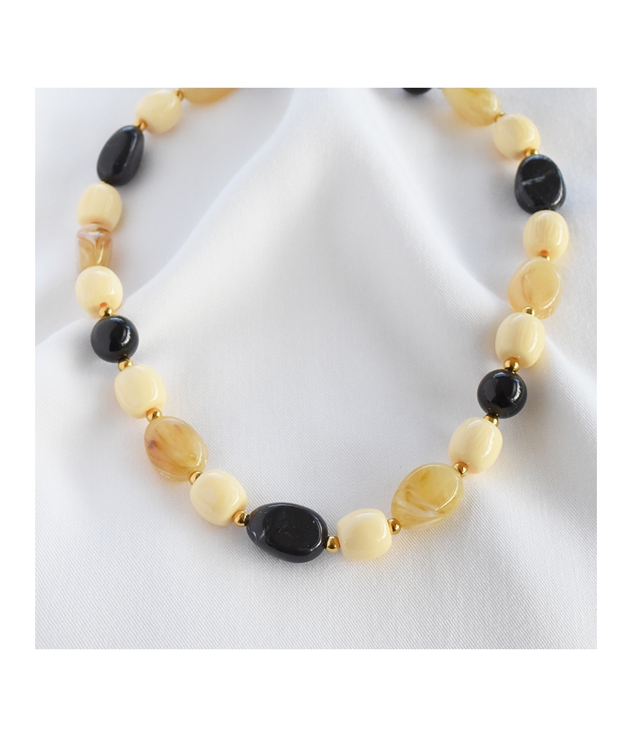 Collier perles résine XL...