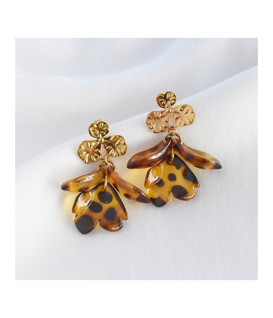 Boucles fleurs léopard SABINE