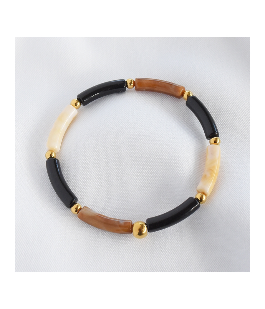 Bracelet noir brun et crème BAHIA PM