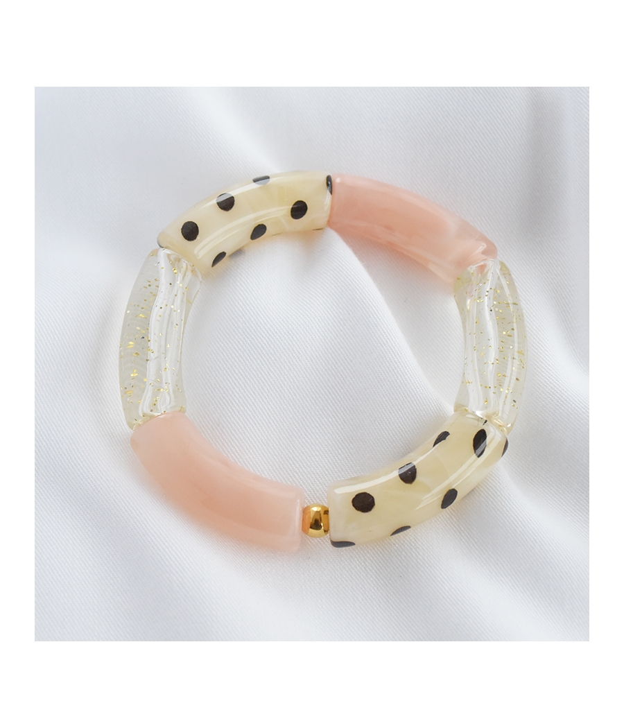 Bracelet BAHIA XL rose et pois
