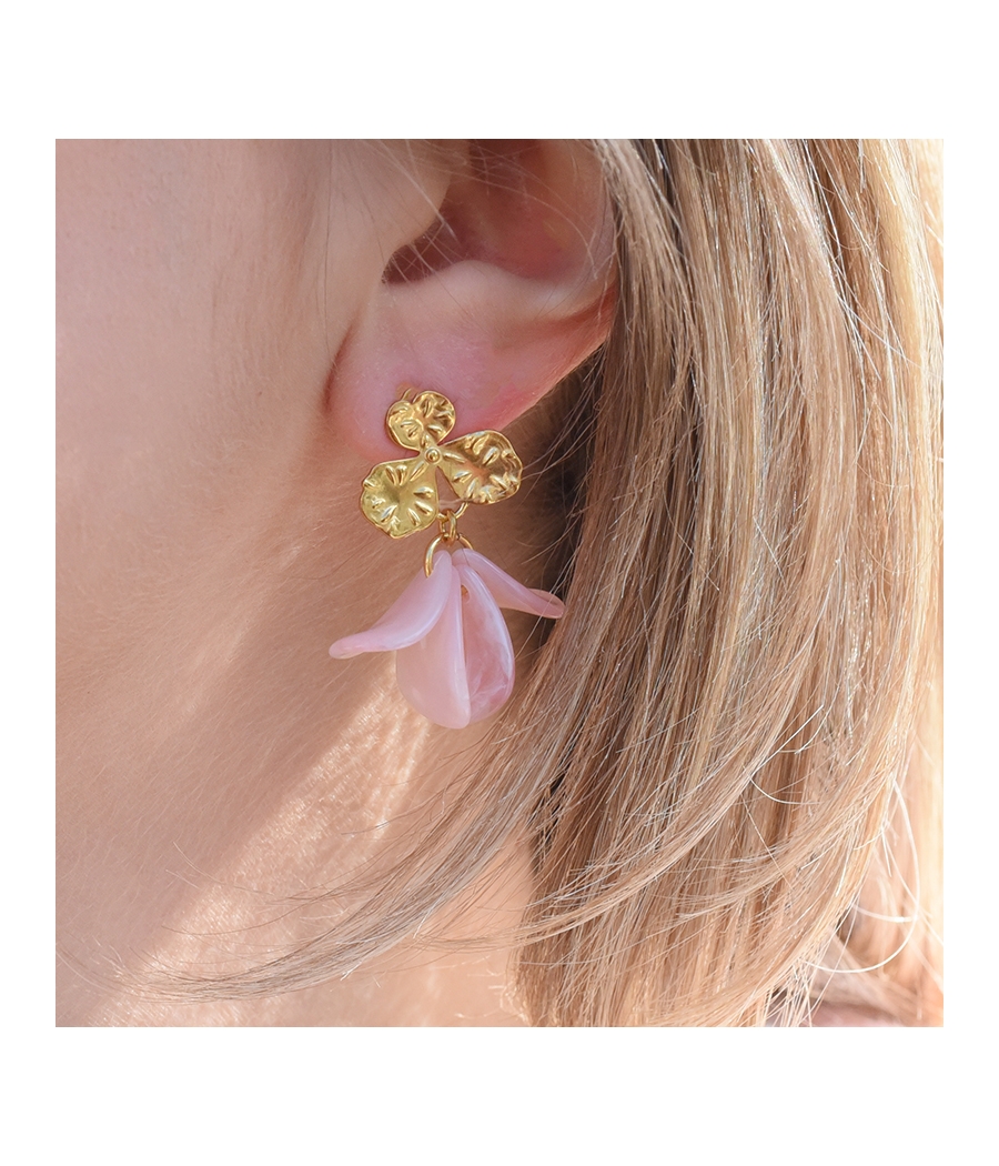 Boucles d'oreilles SABINE rose