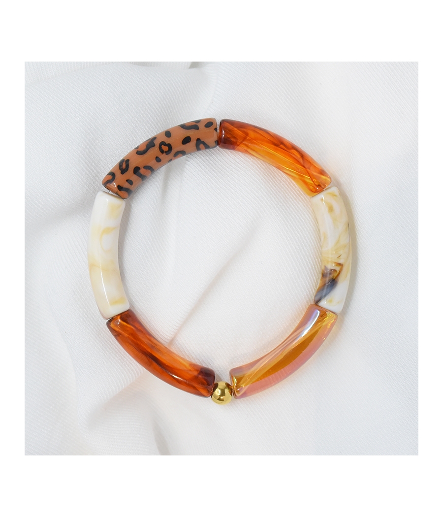 Bracelet perles BAHIA camel et ocre