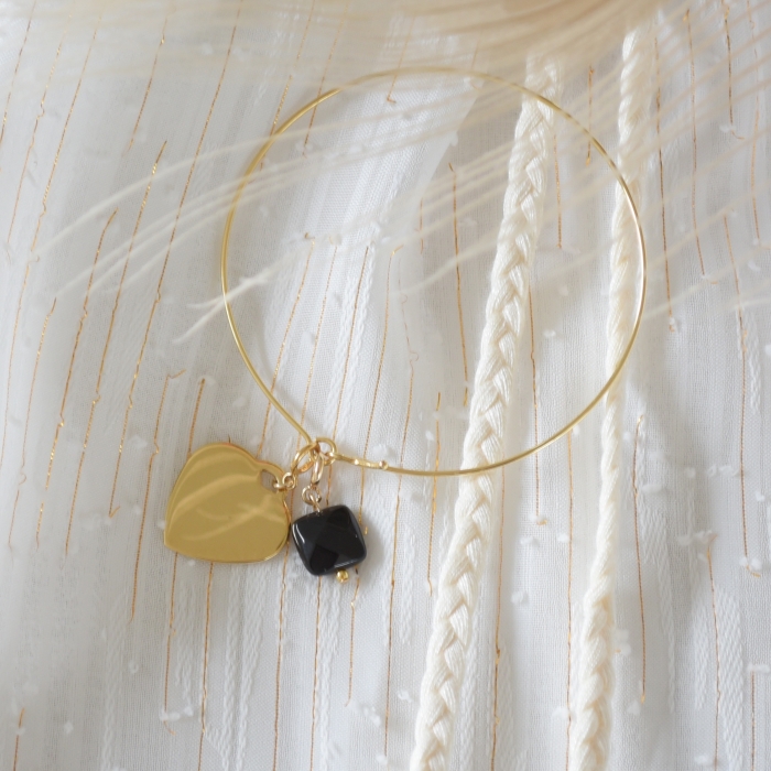 MIX & LOVE Charm pierre noir