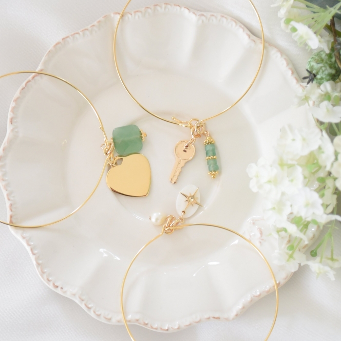 MIX & LOVE Charm pierre verte