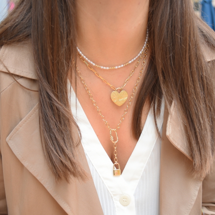 AMBRE Collier coeur