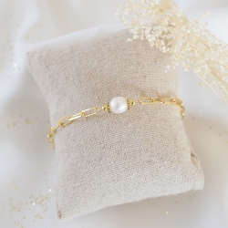 GINETTE Bracelet maille et perle