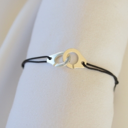 Bracelet lien menottes argent ELODIE