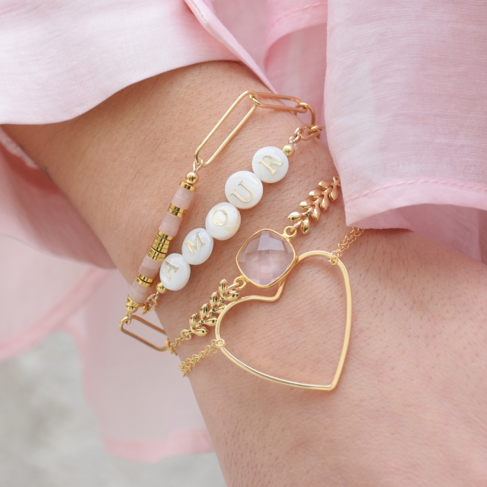 CELESTE Bracelet lettres nacre AMOUR