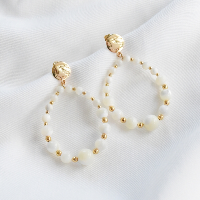 ANGELA Boucles d'oreilles blanc et or ANGELA Boucles d'oreilles blanc et or
