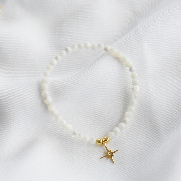 FAUSTINE Bracelet perles nacre et or FAUSTINE Bracelet perles nacre et or
