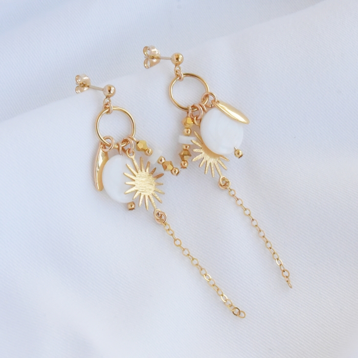 MERIDA Boucles d'oreilles nacre et or MERIDA Boucles d'oreilles nacre et or