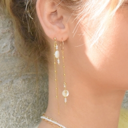LENA Boucles d'oreilles asymétriques nacre