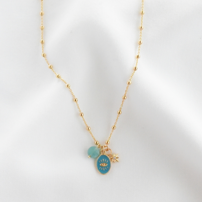 CLAIRE Collier oeil turquoise CLAIRE Collier oeil turquoise