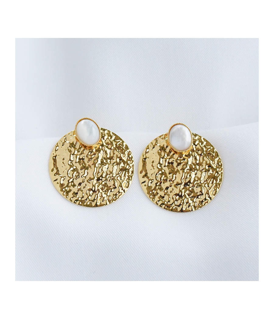 Boucles d'oreilles rondes diamantés or GM ANOUK