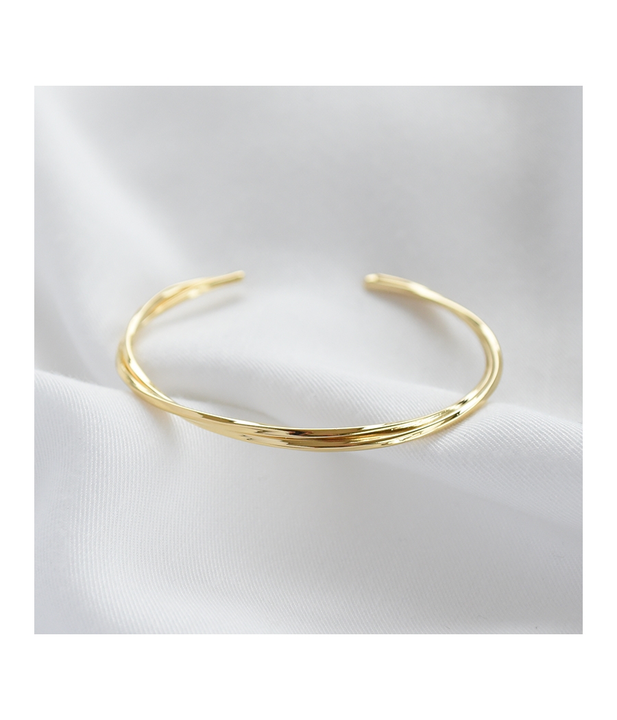 Bracelet Jonc ouvert torsadé or GABRIELLE