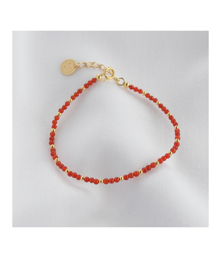 Bracelet perles rouge et or ISAÉ PM