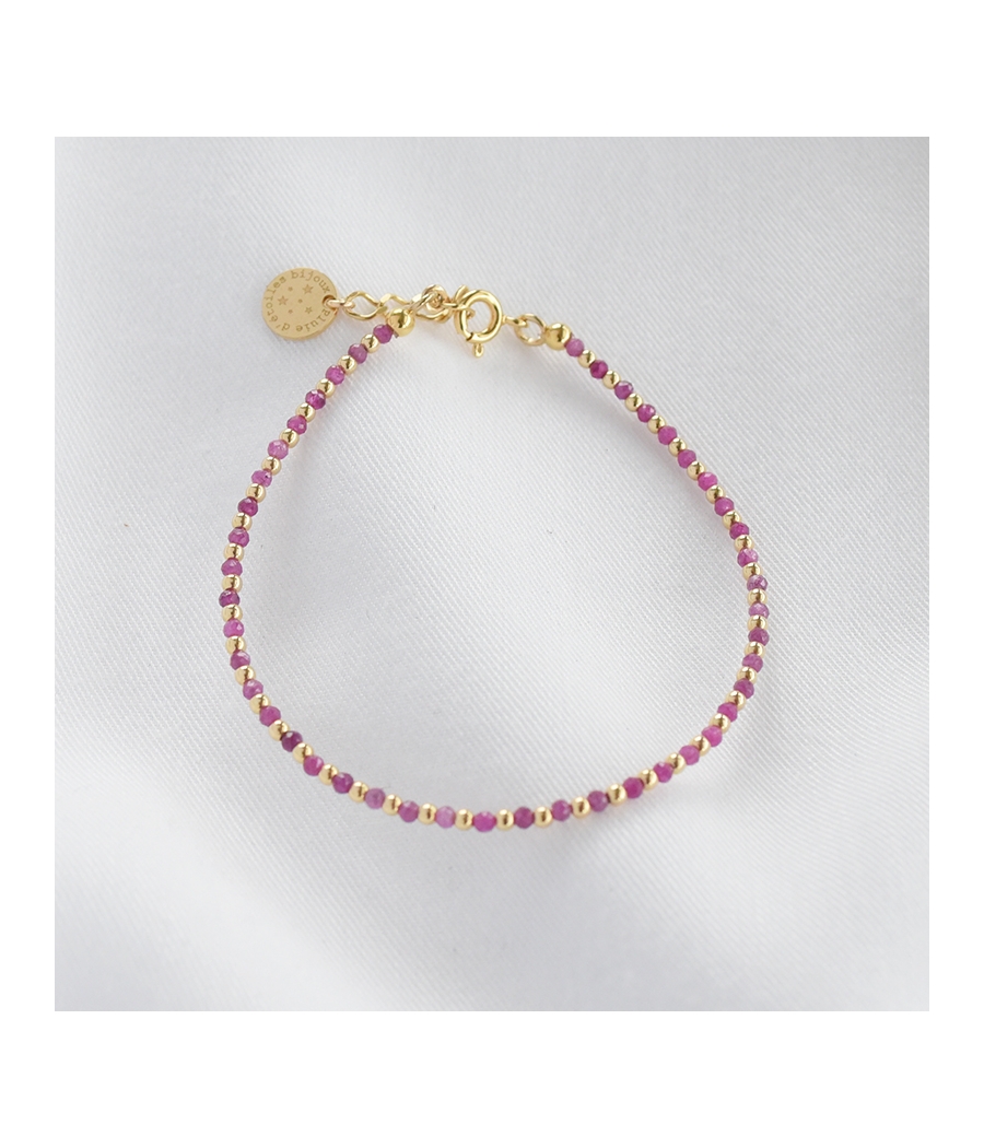 Bracelet perles rose et or LILAS