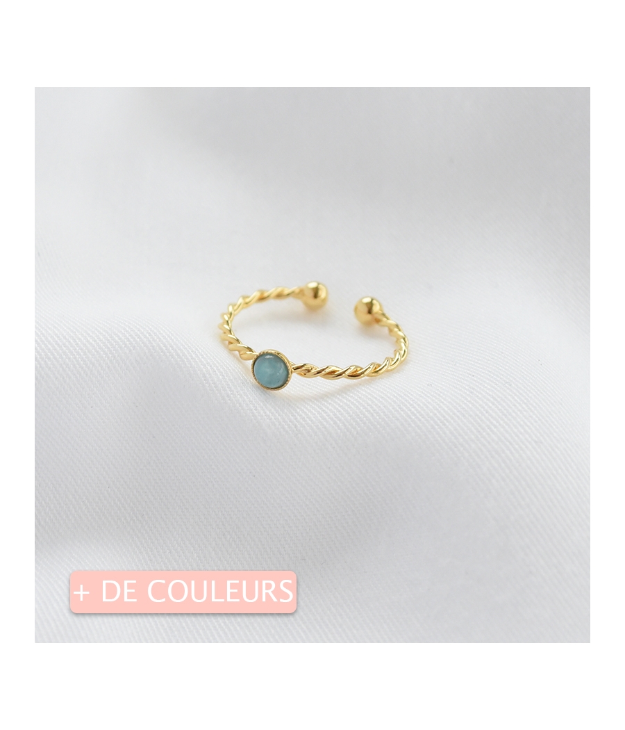 Bague torsade or et pierre fine ALICE XS