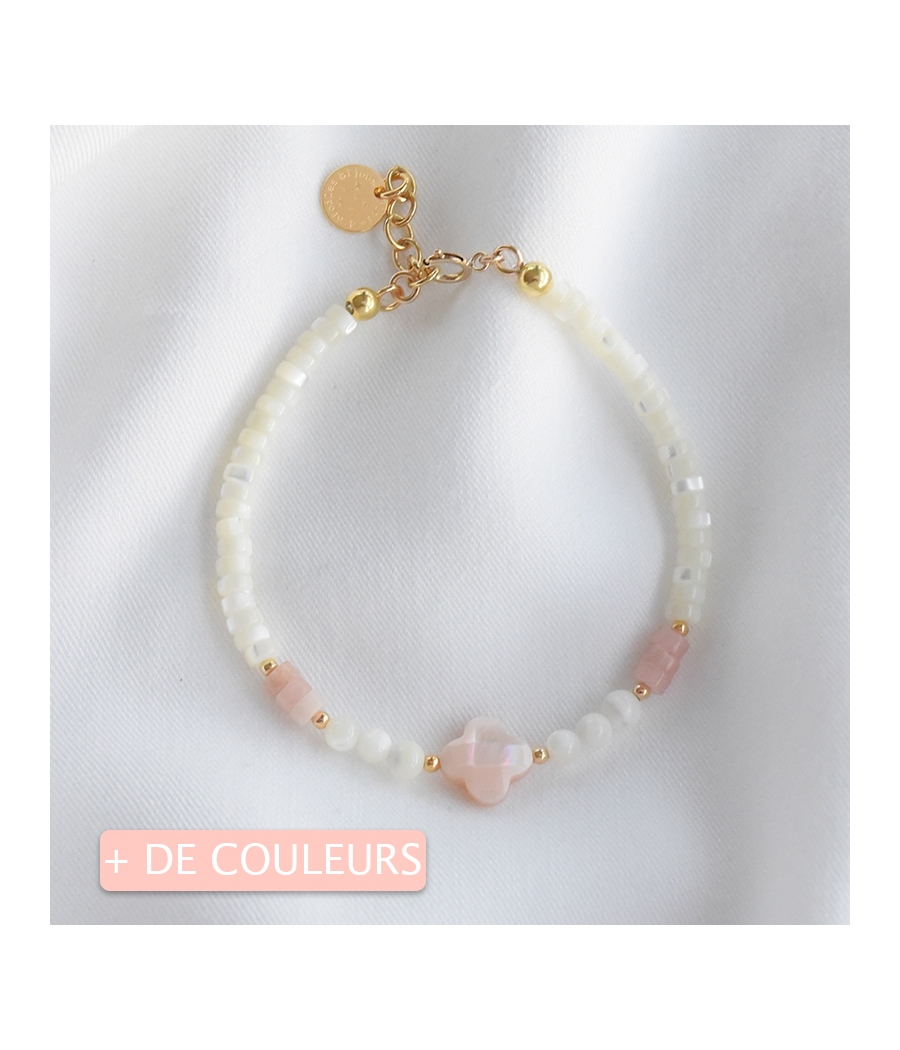 Bracelet perles et trèfle AURE